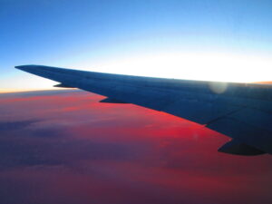 Flying to vacation