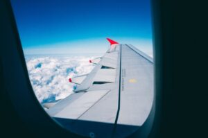 airplane above the clouds